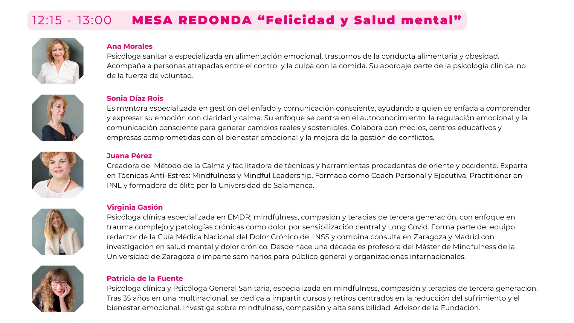 Round table — Happiness & mental health — Panel of specialists