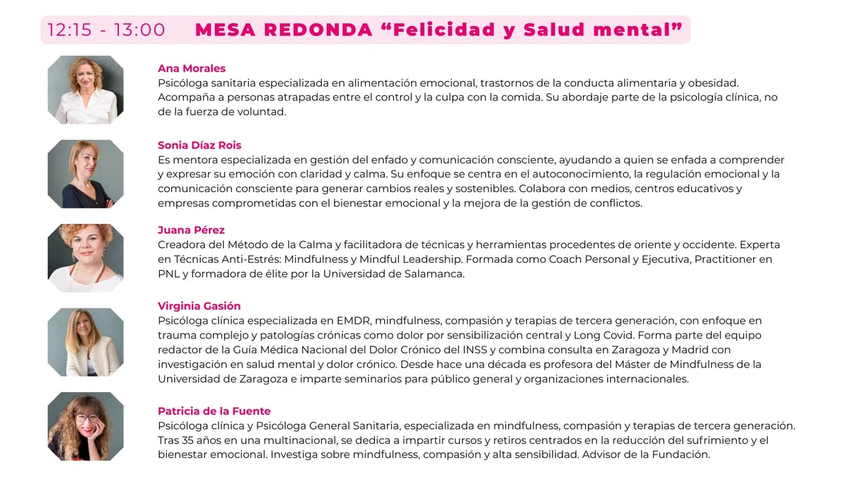 Round table — Happiness & mental health — Panel of specialists