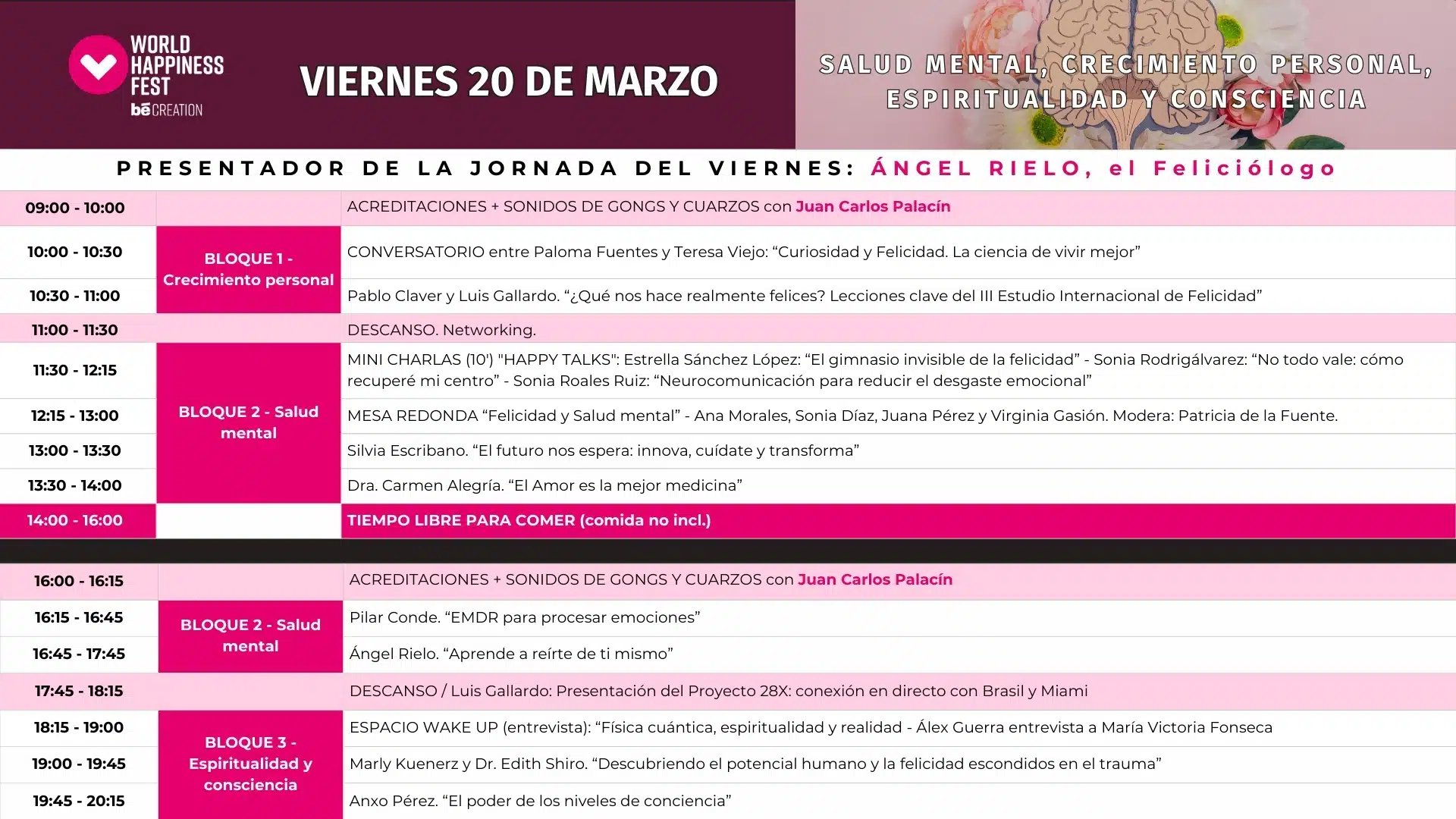 Agenda — Friday · March 20 · UN Day of Happiness