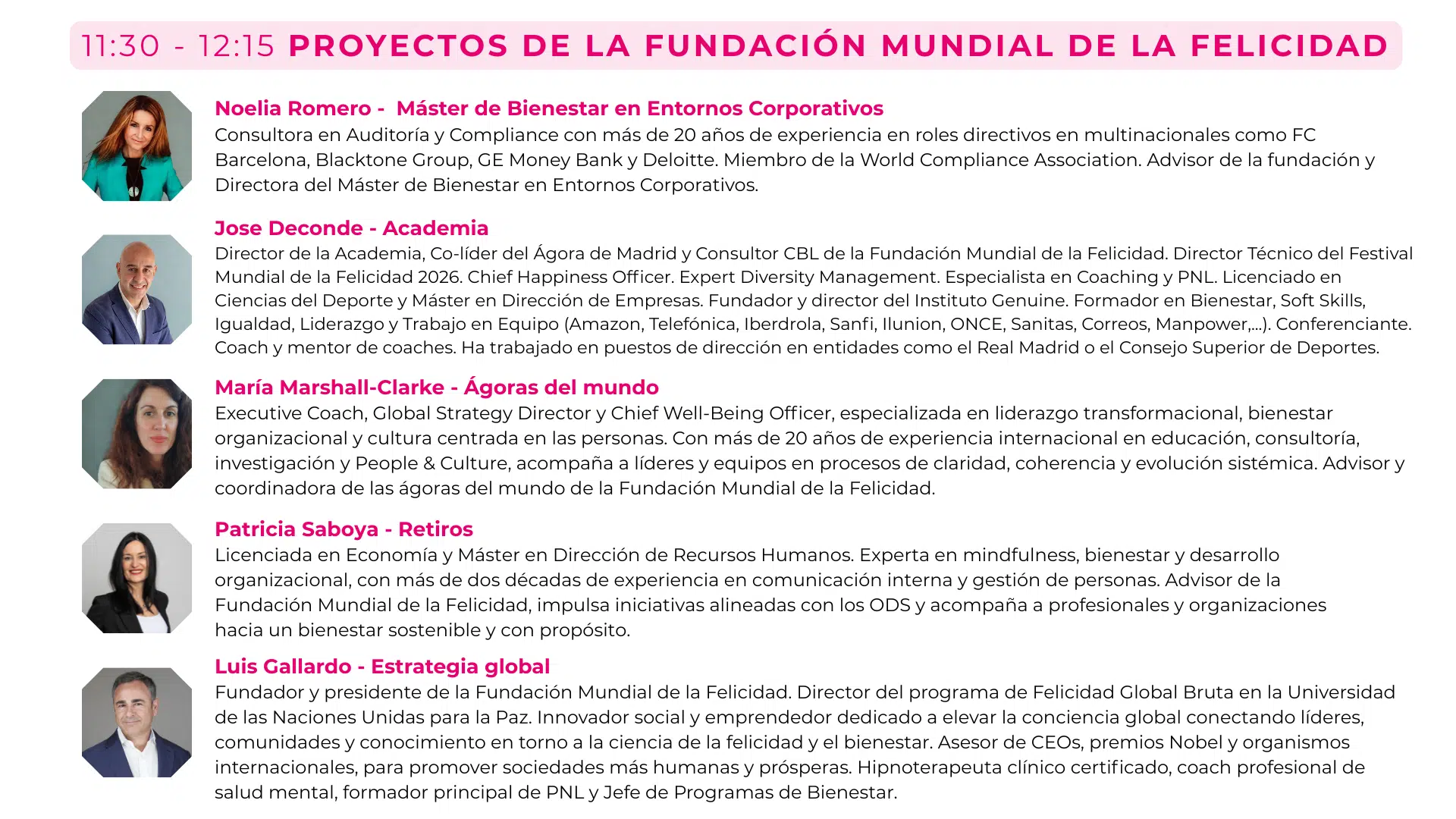 Foundation projects (II) — WHF program leads