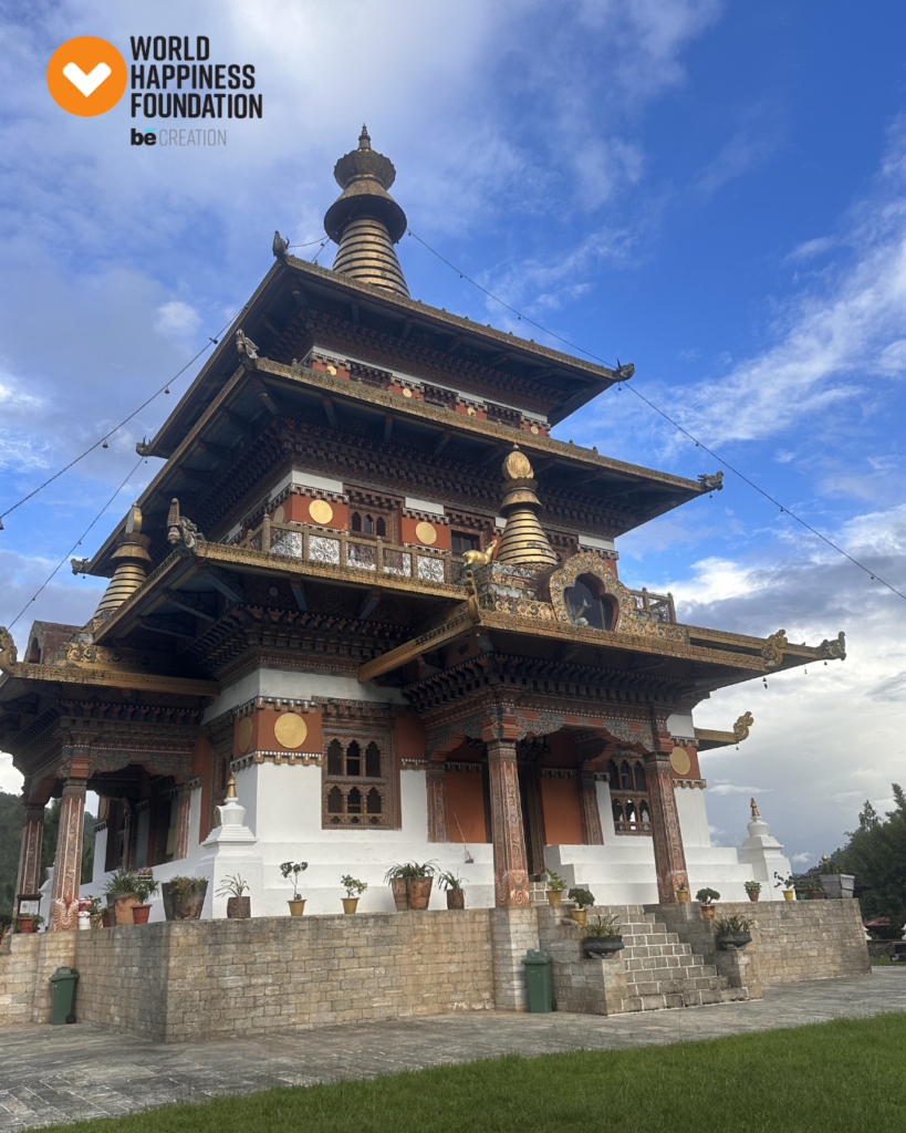 Khamsum Yulley Namgyal Chorten temple under a blue sky